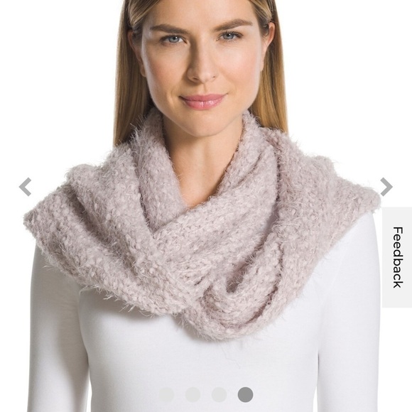 Chico’s Scarf Infinity Women Pink Soft Texture Charm Neck Warmer Rectangle C1 - Picture 2 of 10